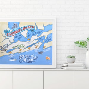 Orange Beach Alabama Beach Map Print Travel Map Art, Beach House Decor ...