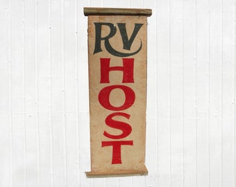 RV Camp Host Hand Painted Sign | Great gift|  Wall Decor or Gallery Wall Art.  Display at your RV site as you travel| Recreational Vehicle