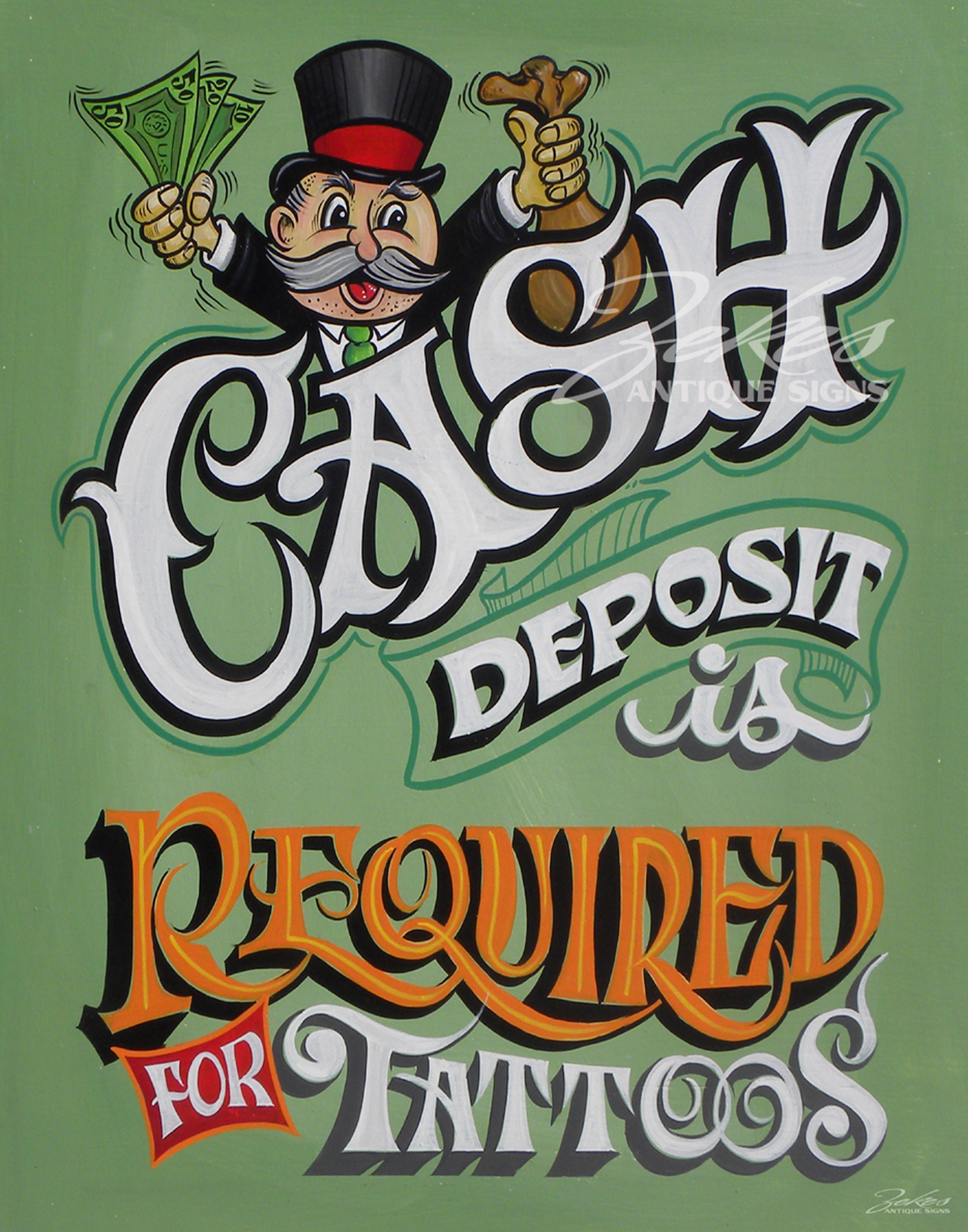 Tattoo Shop Policy Print From an Original Hand Painted and | Etsy