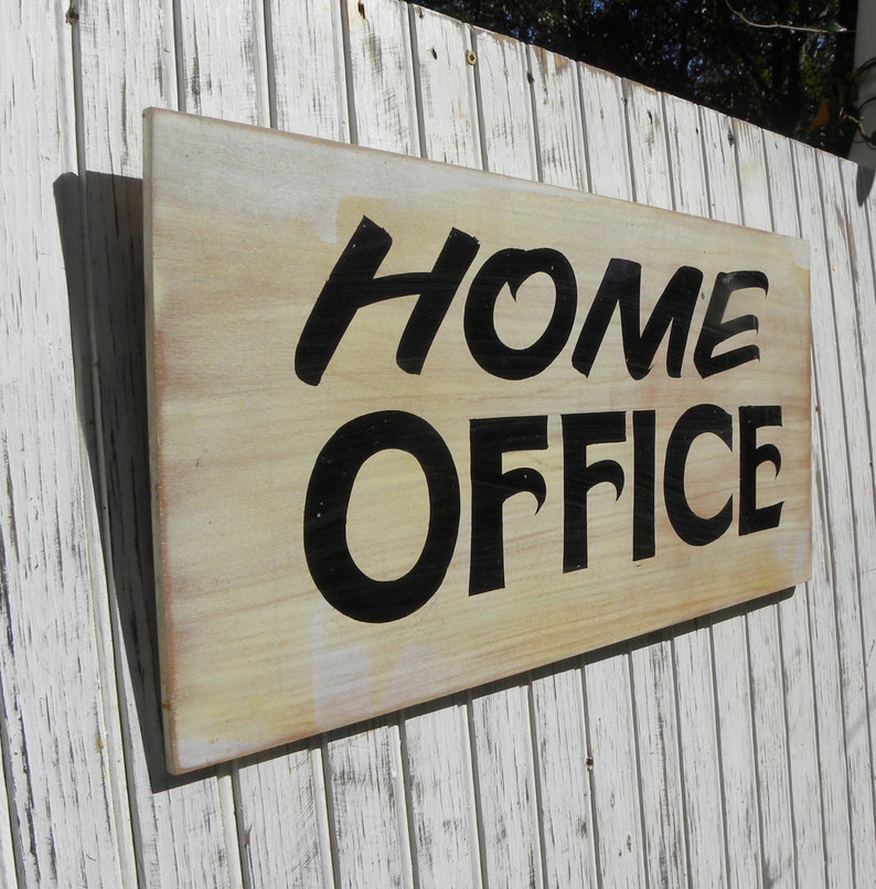 Home Office Sign Original Hand Painted Wooden Sign | Etsy