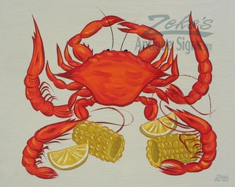 Crab & Shrimp Boil Print | Kitchen Decor | Party Print | Back Porch | Low Country Boil | Cajun Art |