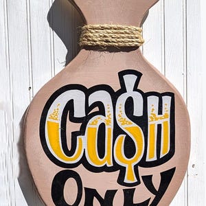 Cash  Only Wall Original Hand Painted Art | Tattoo Shop Sign I Tattoo Shop Decor I Tattoo Artist Gift I Tattoo Shop Decor