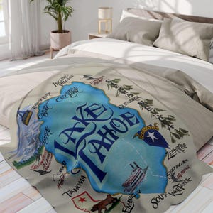 Lake Tahoe Blanket-Throw I Home Decor | Sierra I California I Nevada I Gift I Mountains I Winter Blanket I Lake Tahoe Art | Birthday Gift