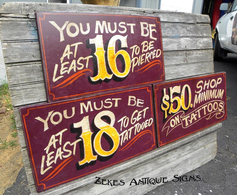 Tattooo Sign hourly rate ink sign original Etsy