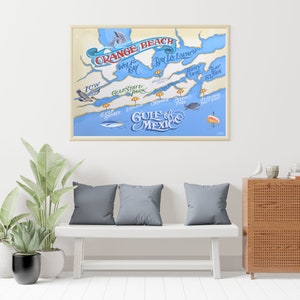 Orange Beach Alabama Beach Map Print Travel Map Art, Beach House Decor ...