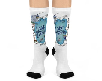 Lake Tahoe Socks I California Socks I Maps Socks