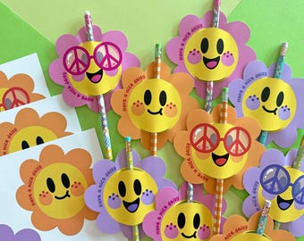 Daisy Pencil Topper, Printable Gift Tag, Instant Download