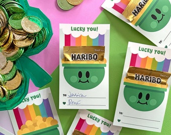 Lucky You Printable, St Patrick's Day Printable, Candy Gift Card