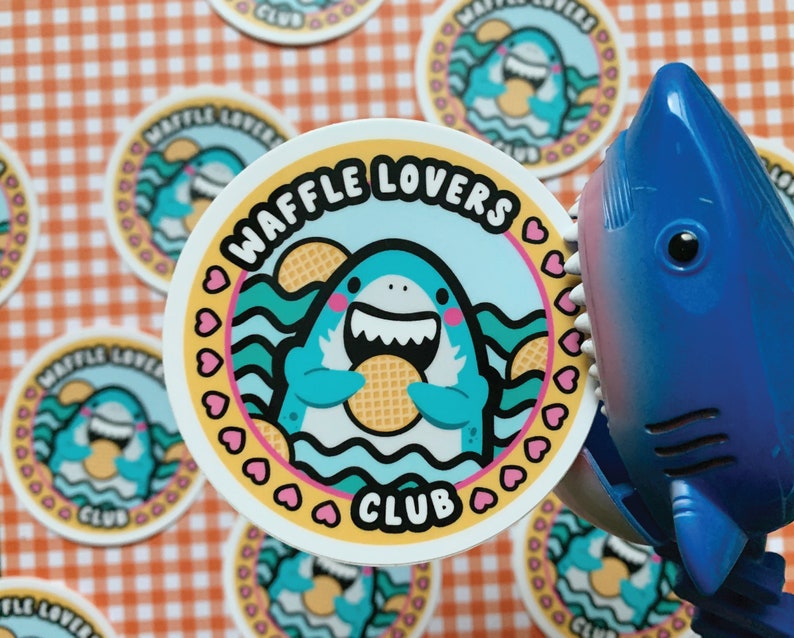 Waffle Lovers Club Shark Sticker - Etsy