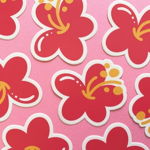 Red Hibiscus Sticker