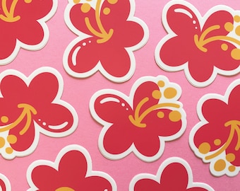 Red Hibiscus Sticker