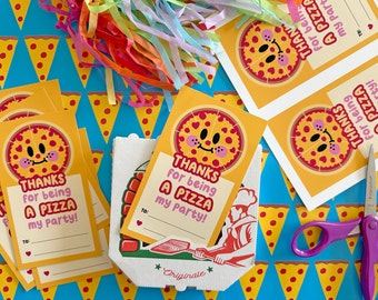 Pizza Party Favor Tag, Printable Pizza Tag