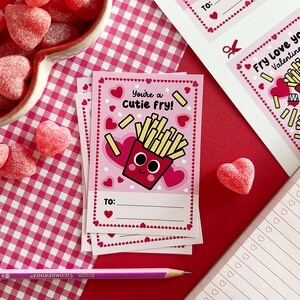 French Fry Valentines, Printable Cards, Instant Download