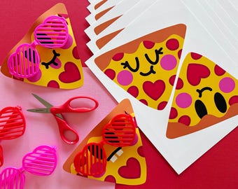 Pizza My Heart Valentine, Printable Cards, Instant Download