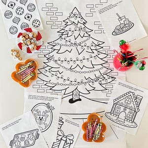 Countdown and Color to Christmas, Coloring Poster and Pages, Instant Download