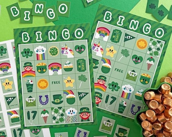 Lucky Bingo Game, Party Printable, St Patricks Day, Instant Download