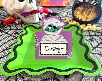 Halloween Place Cards, Printable Party Decor, Instant Download