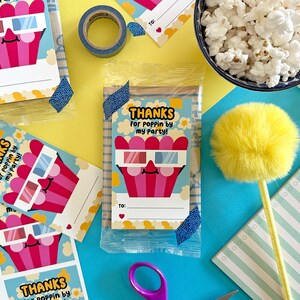 Popcorn Party Favor Tag, Printable Popcorn Tag
