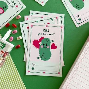 Pickle Valentines, biglietti stampabili, download immediato