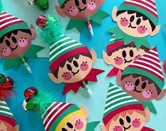 Elf Pencil Topper, Printable Gift Tag, Instant Download