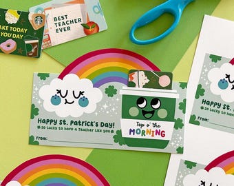 St Patricks Day Coffee Card Holder, Gift for Teacher