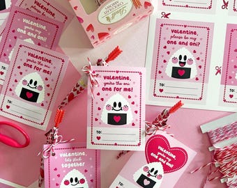 Onigiri Valentine exchange cards, Printable Cards, Instant Download