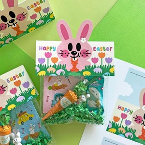Easter Treat Bag Topper, Bunny Printable, Instant Download