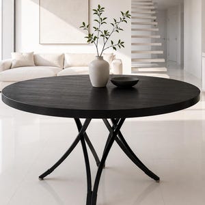 Tavolo da pranzo rotondo per 4-6 persone, tavolo da pranzo rustico da 120 cm, tavolo da cucina industriale in legno, stile scandinavo