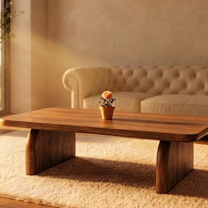 Farmhouse Coffee Table, Rustic Wood Coffee Table, Rectangular Living Room Table, Modern Cocktail Center Table 47 Inch