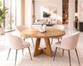Round Dining Table 47 Inch, Farmhouse Kitchen Table, Modern Wood Dining Table for 4-6 People, Round Breakfast Table product logo