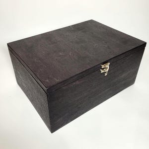 Handmade large A4 wooden black storage box