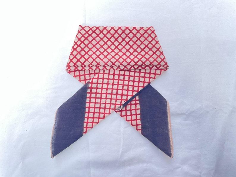 Indian Block Print Bandana, Handmade Cotton Bandana, Boho Headscarf, Floral Bandana, Unisex Neck Scarf, Gift for Her image 7