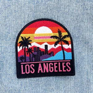 Los Angeles rugzakpatch, California strijkbadge, geborduurde jasapplicatie, LA reistaspatch, opnaaibaar stadsembleem