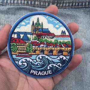 Praag geborduurd embleem Tsjechië reis souvenir strijkbadge rugzak jas patch Europa vakantiecadeau
