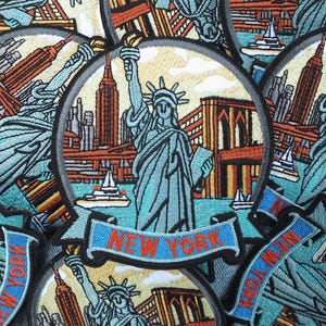 Insignia de viaje de Nueva York, parche de viajero de NYC, recuerdo de aventura de EE. UU., insignia bordada de la colección de la ciudad, regalo para amantes de los viajes