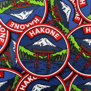 Hakone Onsen-lapp Japan Hot Spring Broderad märke Japansk spa Souvenir Traditionell resegåva Stryk-på-lapp