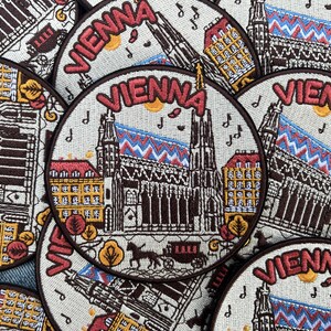 Vintage Vienna Patch Retro Austria Embroidered Badge European Travel Souvenir Old World City Patch Austrian Keepsake