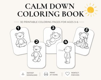 Livro de colorir para acalmar crianças de 3 a 6 anos | Atividades para momentos de tranquilidade com tema de urso