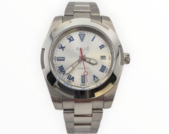 The Helm Automatic Watch: Silver Dial, Stainless Steel, Sapphire Glass