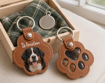 Portachiavi personalizzato con pelo di animale domestico, portachiavi personalizzato con foto di animale domestico, portachiavi personalizzato con supporto per pelo di zampa, regalo commemorativo per animali domestici, ricordo per la perdita di cane o gatto