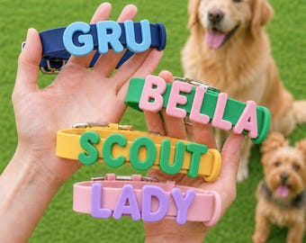Custom Dog Collar with Name, Personalized Pet ID Collar, Silicone Puppy Collar, Adjustable Small Dog Collar, New Puppy Gift, Dog Mom Gift