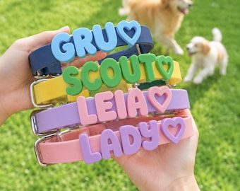 Personalized Dog Name Collar, Custom Silicone Pet Collar, Adjustable Puppy Collar, Small Dog Collar, Pet ID Collar, Dog Birthday Gift