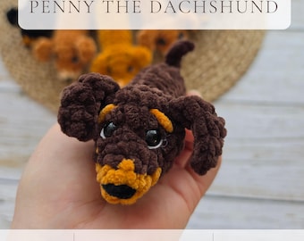Mini Dachshund Crochet Pattern | No Sew Amigurumi Dog (PDF Download)