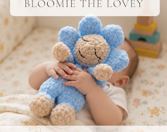 Bloomie Lovey Crochet Pattern – Amigurumi Flower Baby Security Blanket (PDF Download)