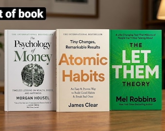 Zestaw 3 książek motywacyjnych | Atomic Habits, Psychologia pieniędzy i teoria „Pozwól im”