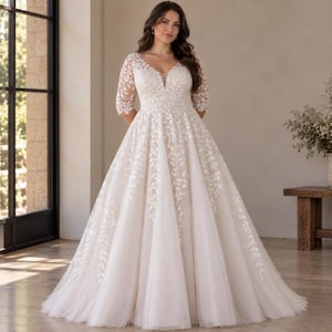 ivory lace plus size dress plus size bohemian style plus size boho wedding dress