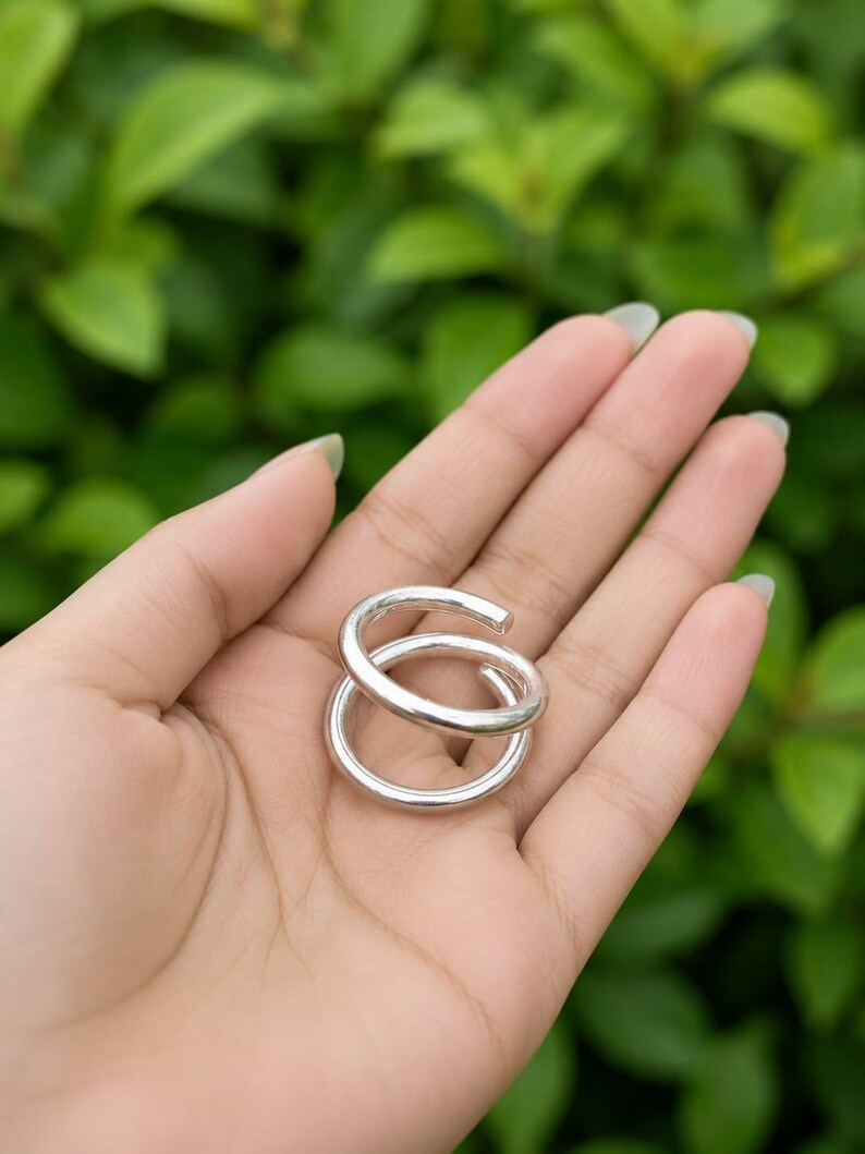 Open Pass Rings 925 Sterling Silver Open Wrap Ring, Minimalist Bypass Jewelry, Modern ...