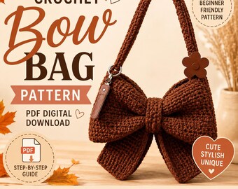 Crochet Bow Bag Pattern | Oversized Bow Handbag PDF (Digital Download)