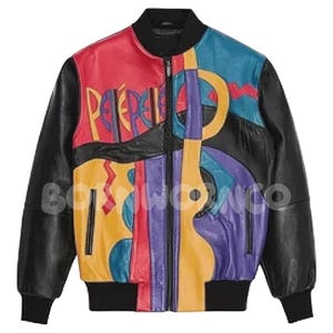 Abstract Color Block Leather Bomber Jacket | Retro Geometric Patchwork  Coat | 80s 90s Statement Streetwear | Unisex Oversized Fashion