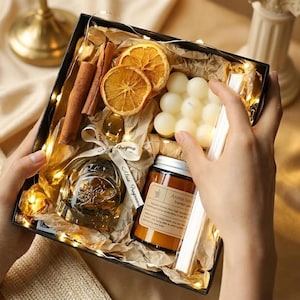 Set di candele aromaterapiche di lusso, diffusore a bastoncini con scatola per la cura personale, regalo per damigella d'onore o per l'inaugurazione della casa.